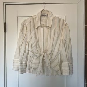 Zara - small - sheer tied top